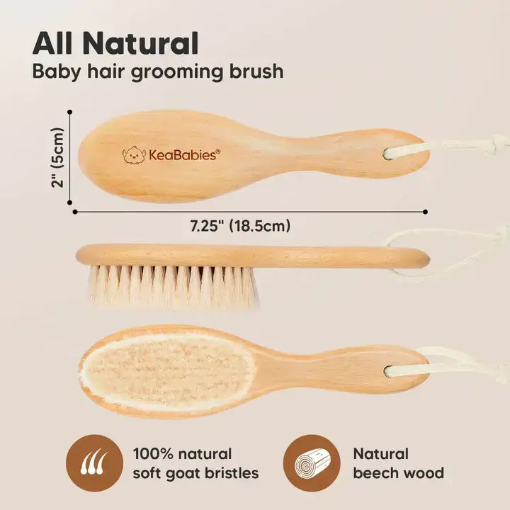 Gentle Care Baby Hair Brush: Soft Goat Bristles for Delicate Scalp