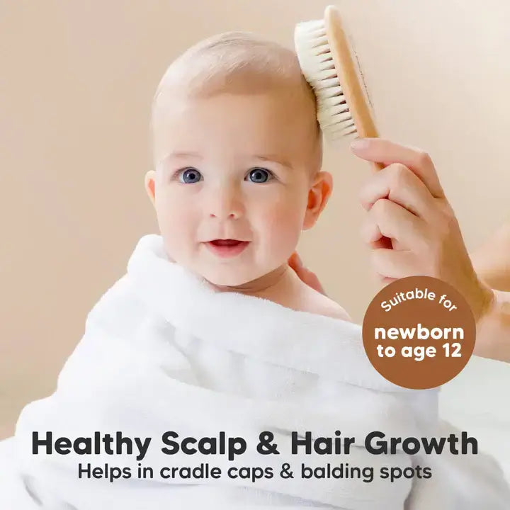 Gentle Care Baby Hair Brush: Soft Goat Bristles for Delicate Scalp