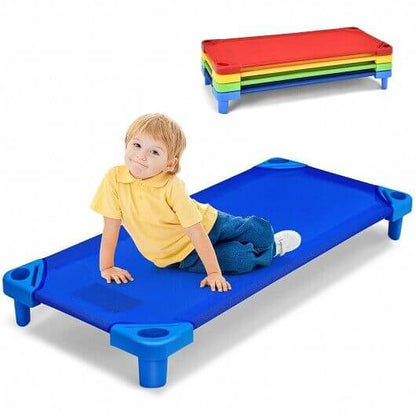 Pack of 4 Colorful Kids Stackable Naptime Cot