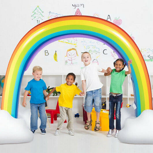 Inflatable Rainbow Sprinkler Backyard Games Outside Water Toy Yard