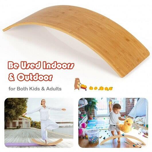 35.5 Inch Wooden Wobble Balance Board for Toddler and Adult