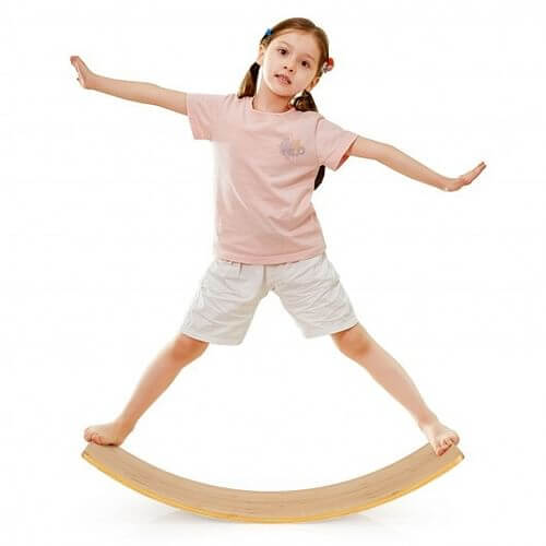 35.5 Inch Wooden Wobble Balance Board for Toddler and Adult