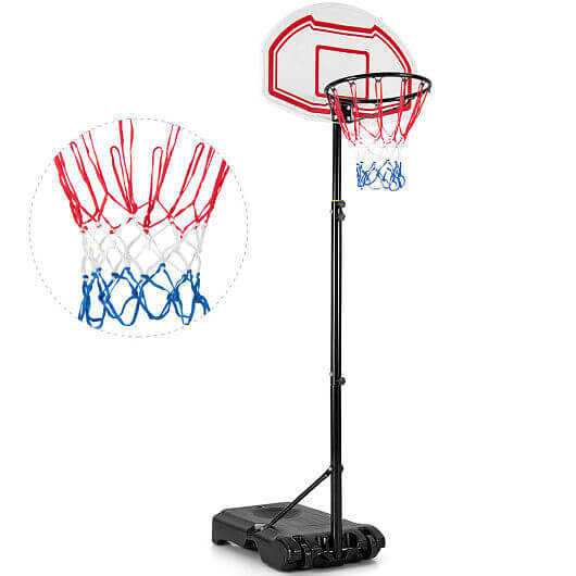 Height Adjustable Basketball Hoop with 2 Nets and Fillable Base