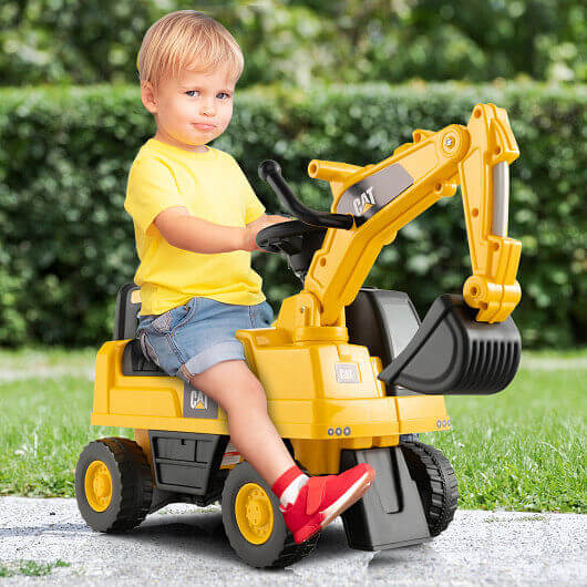 Licensed Caterpillar Kids Ride-On Digger-Yellow