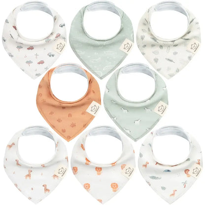 8-pack Baby Bandana Bibs For Boys and Girls