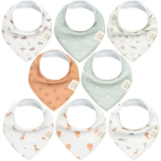 8-pack Baby Bandana Bibs For Boys and Girls